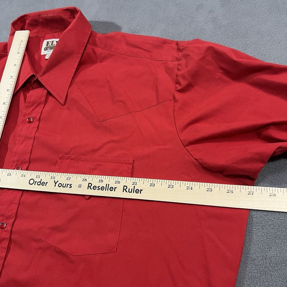 Ely Cattleman Pearl Snap‎ Shirt Mens 17.5/34 Red Cowboy Western Rodeo Rancher - Picture 7 of 11